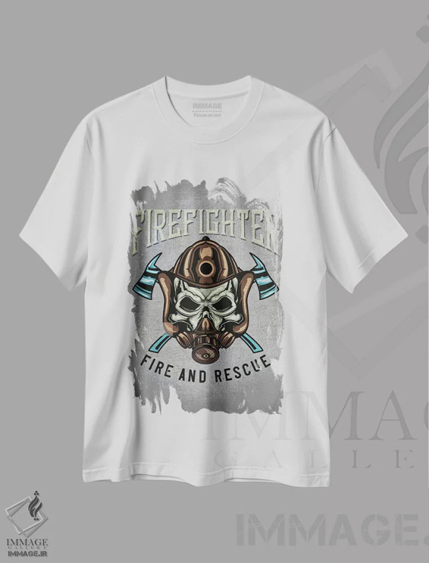 تیشرت سفید طرح دار آتش نشانان I، هنر دیجیتال اثر گب فرناندو | فروشگاه ایماژ