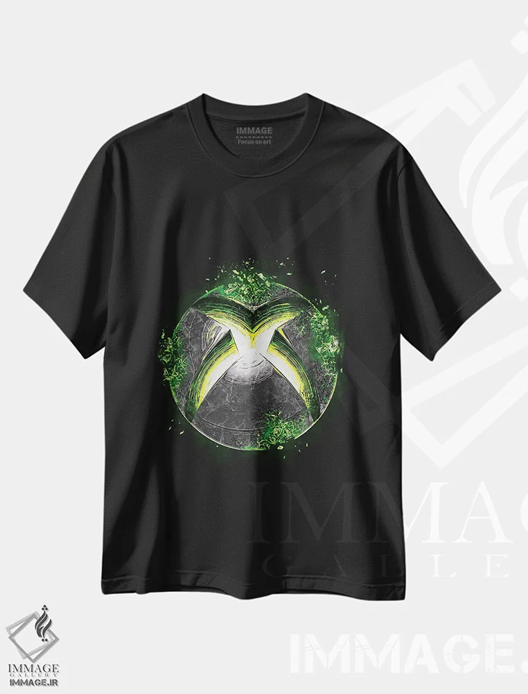 تیشرت مشکی طرح دار لوگوی ایکس باکس، هنر دیجیتال اثر گب فرناندو | فروشگاه ایماژ