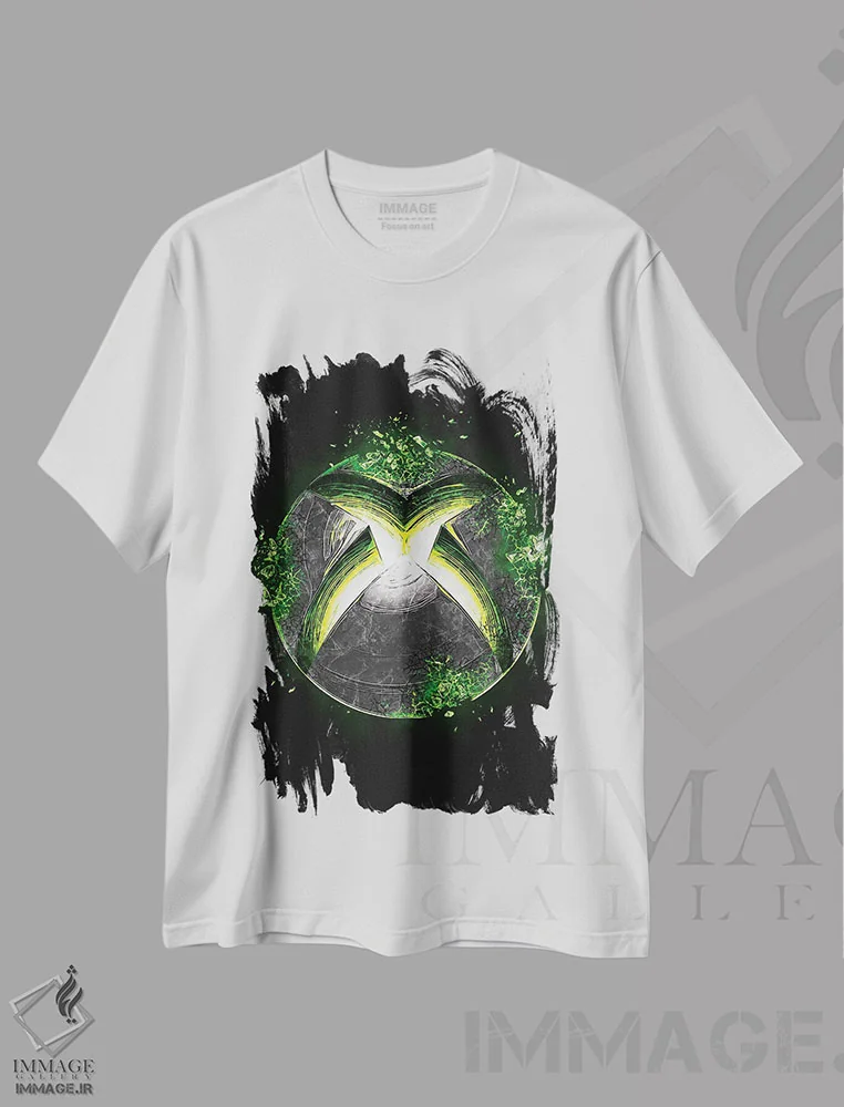 تیشرت سفید طرح دار لوگوی ایکس باکس، هنر دیجیتال اثر گب فرناندو | immage.ir