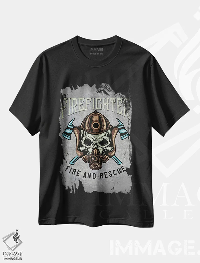 تیشرت مشکی طرح دار آتش نشانان I، هنر دیجیتال اثر گب فرناندو | immage.ir