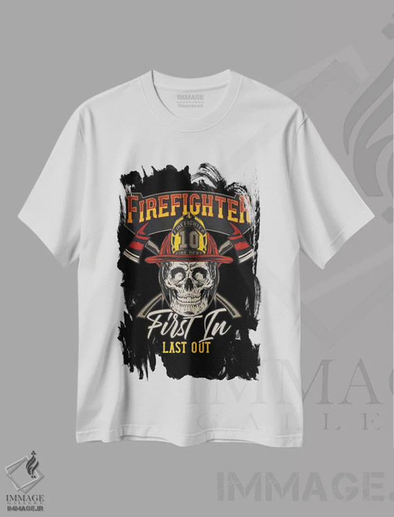 تیشرت سفید طرح دار آتش نشانان II، هنر دیجیتال اثر گب فرناندو | immage.ir