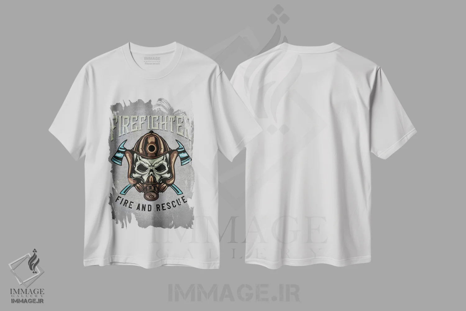 تیشرت سفید طرح دار آتش نشانان I، هنر دیجیتال اثر گب فرناندو | فروشگاه ایماژ