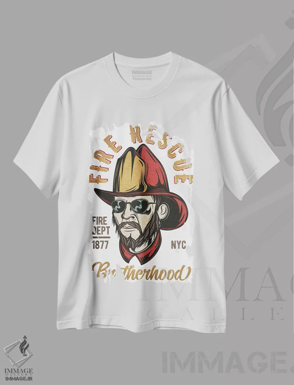 تیشرت سفید طرح دار آتش نشانان V، هنر دیجیتال اثر گب فرناندو | فروشگاه ایماژ