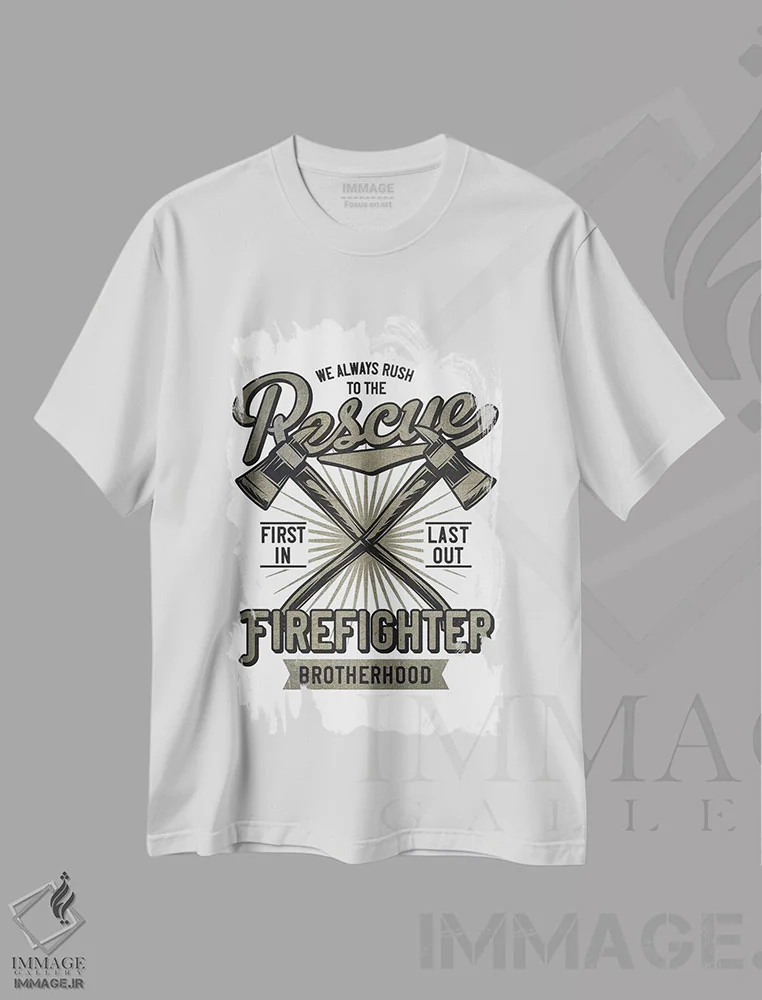 تیشرت سفید طرح دار آتش نشانان XII، هنر دیجیتال اثر گب فرناندو | فروشگاه ایماژ