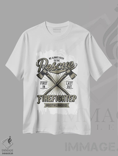 تیشرت سفید طرح دار آتش نشانان XII، هنر دیجیتال اثر گب فرناندو | فروشگاه ایماژ