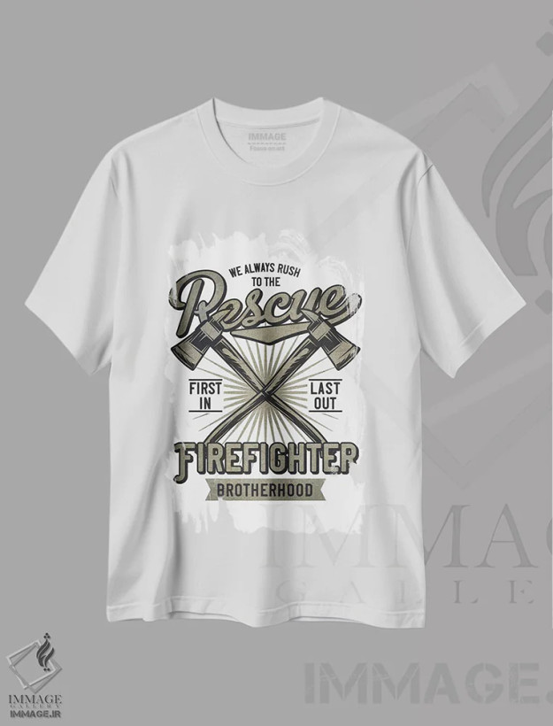 تیشرت سفید طرح دار آتش نشانان XII، هنر دیجیتال اثر گب فرناندو | فروشگاه ایماژ