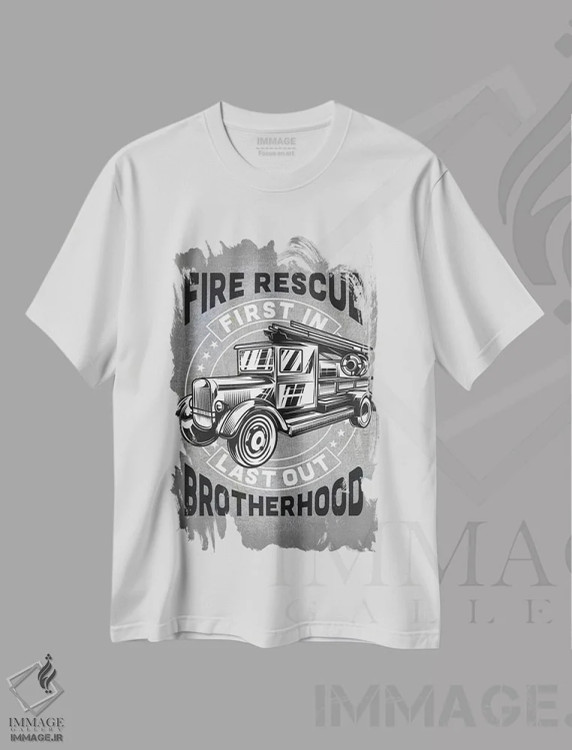 تیشرت سفید طرح دار آتش نشانان XIX، هنر دیجیتال اثر گب فرناندو | immage.ir