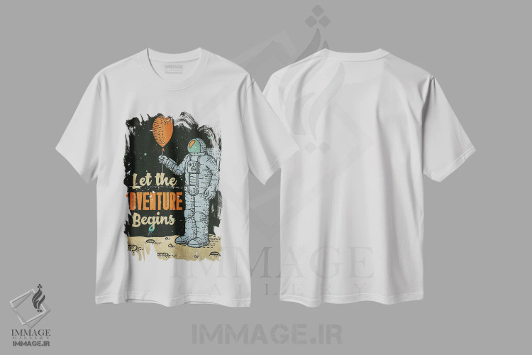 تیشرت سفید طرح دار کیهان VIII، هنر دیجیتال اثر گب فرناندو | فروشگاه ایماژ