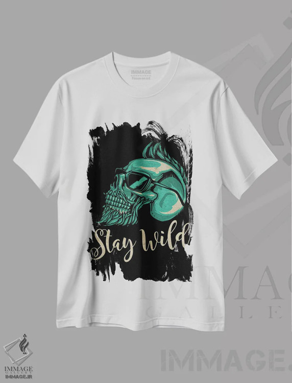 تیشرت سفید طرح دار آرایشگر V، دکوراسیون جایگزین اثر گب فرناندو | فروشگاه ایماژ