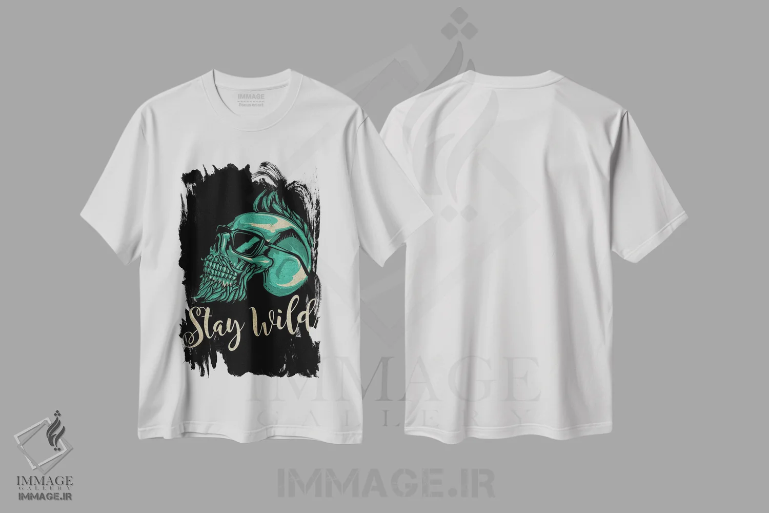 تیشرت سفید طرح دار آرایشگر V، دکوراسیون جایگزین اثر گب فرناندو | فروشگاه ایماژ