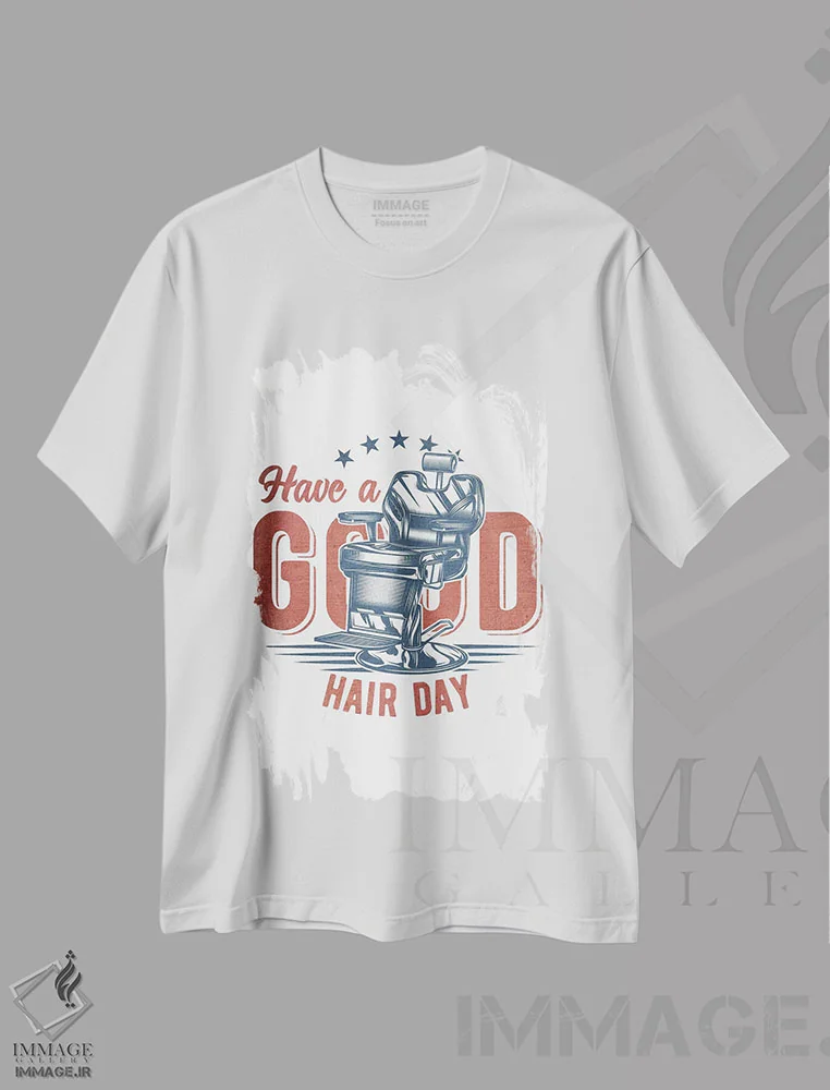 تیشرت سفید طرح دار آرایشگر XXVI، هنر دیجیتال اثر گب فرناندو | فروشگاه ایماژ