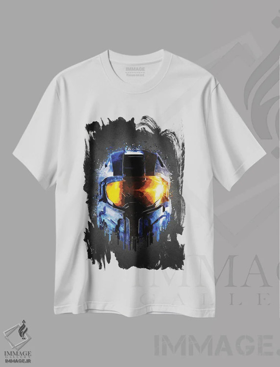 تیشرت سفید طرح دار هالو، هنر دیجیتال اثر گب فرناندو | فروشگاه ایماژ