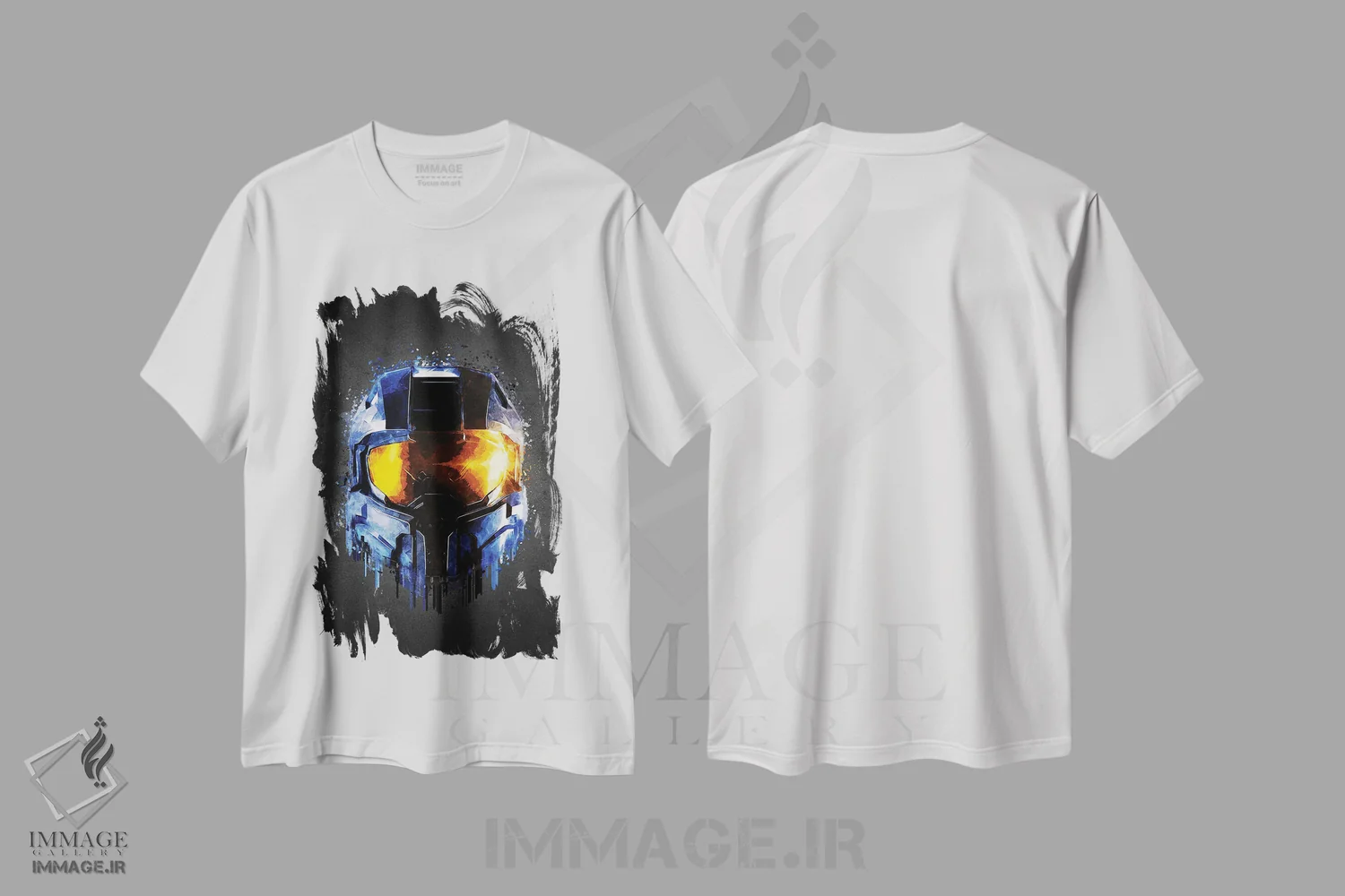 تیشرت سفید طرح دار هالو، هنر دیجیتال اثر گب فرناندو | فروشگاه ایماژ