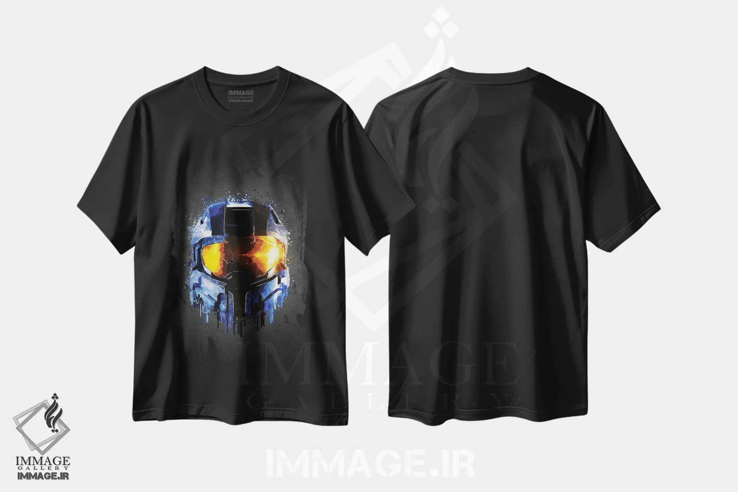 تیشرت مشکی طرح دار هالو، هنر دیجیتال اثر گب فرناندو | immage.ir