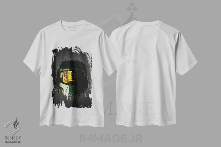 تیشرت سفید طرح دار مستر چیف، هنر دیجیتال اثر گب فرناندو | immage.ir