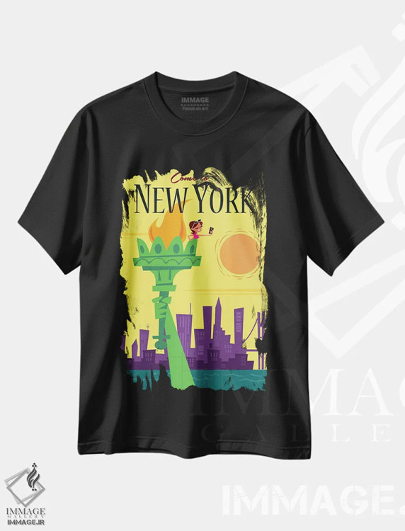 تیشرت مشکی طرح دار "نیویورک"، هنر دیجیتال اثر گری گودل | immage.ir