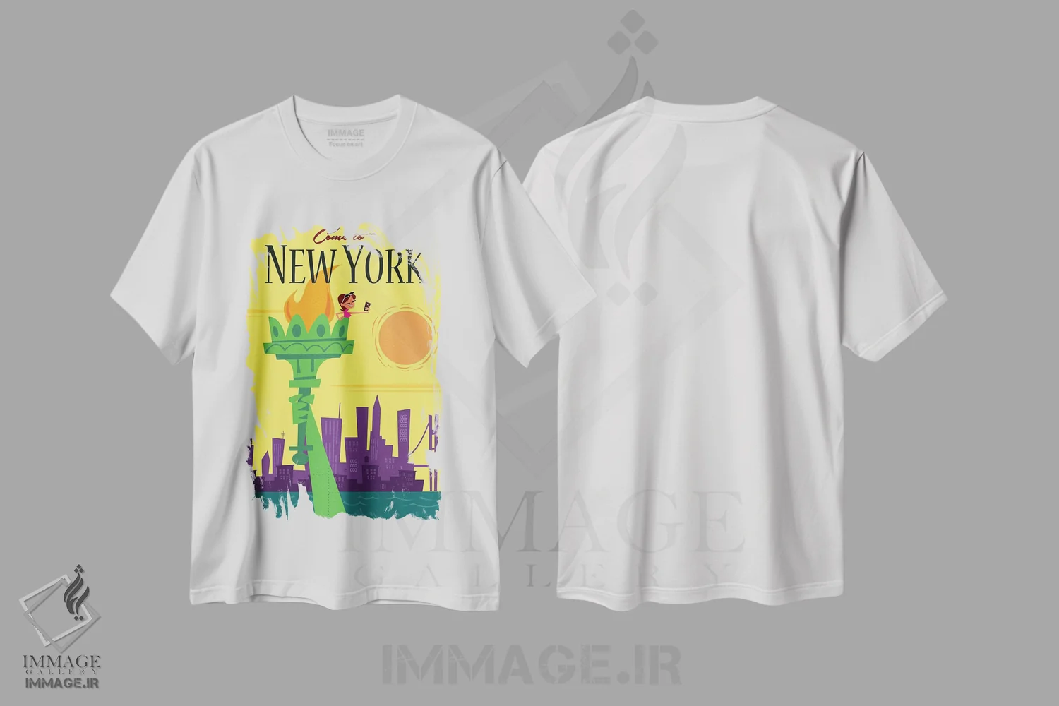تیشرت سفید طرح دار "نیویورک"، هنر دیجیتال اثر گری گودل | فروشگاه ایماژ