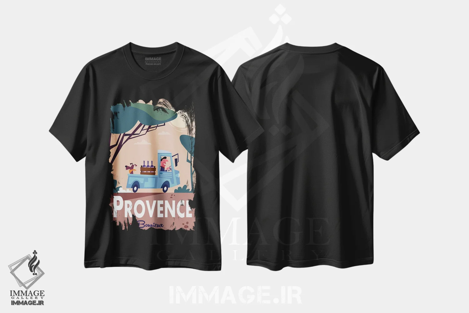 تیشرت مشکی طرح دار "پروانس"، هنر دیجیتال اثر گری گودل | immage.ir