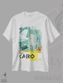 تیشرت سفید طرح دار "پرواز به...قاهره"، هنر دیجیتال اثر گری گودل | immage.ir