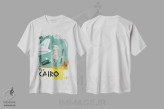 تیشرت سفید طرح دار "پرواز به...قاهره"، هنر دیجیتال اثر گری گودل | immage.ir