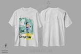 تیشرت سفید طرح دار "پرواز به...پاریس"، هنر دیجیتال اثر گری گودل | فروشگاه ایماژ