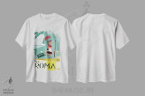 تیشرت سفید طرح دار "پرواز به...رم"، هنر دیجیتال اثر گری گودل | immage.ir