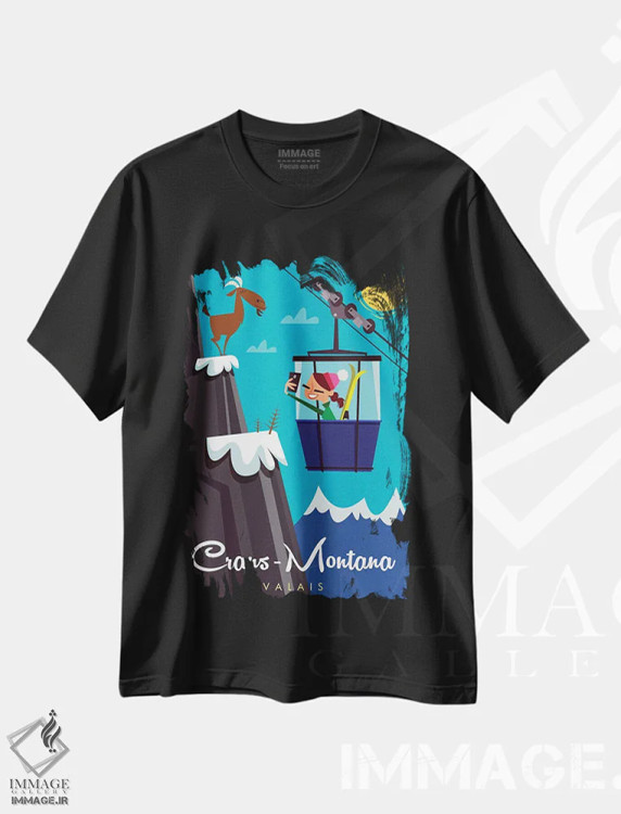 تیشرت مشکی طرح دار "کرانس مونتانا"، هنر دیجیتال اثر گری گودل | immage.ir