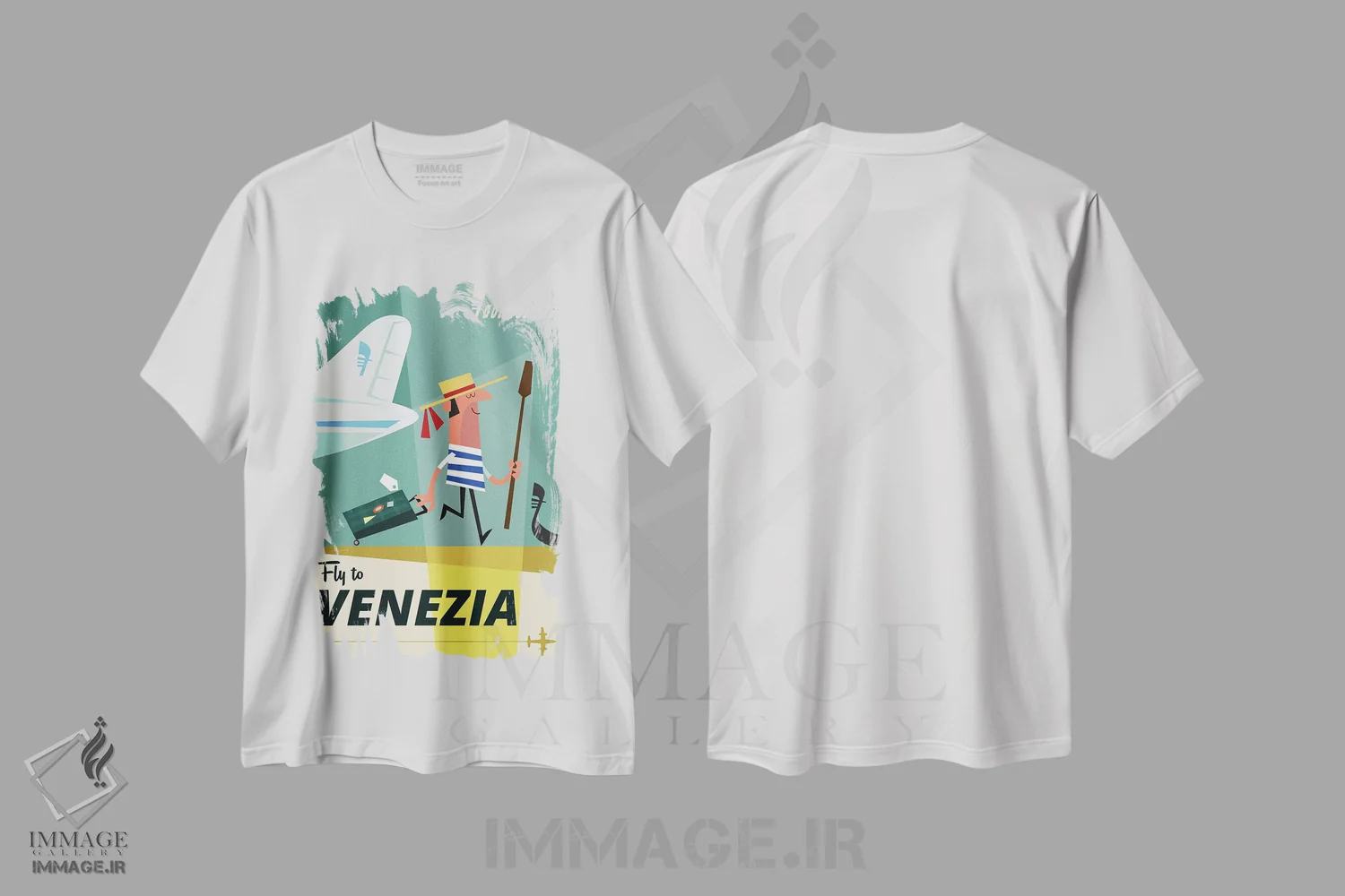 تیشرت سفید طرح دار "پرواز به...ونیز"، هنر دیجیتال اثر گری گودل | immage.ir