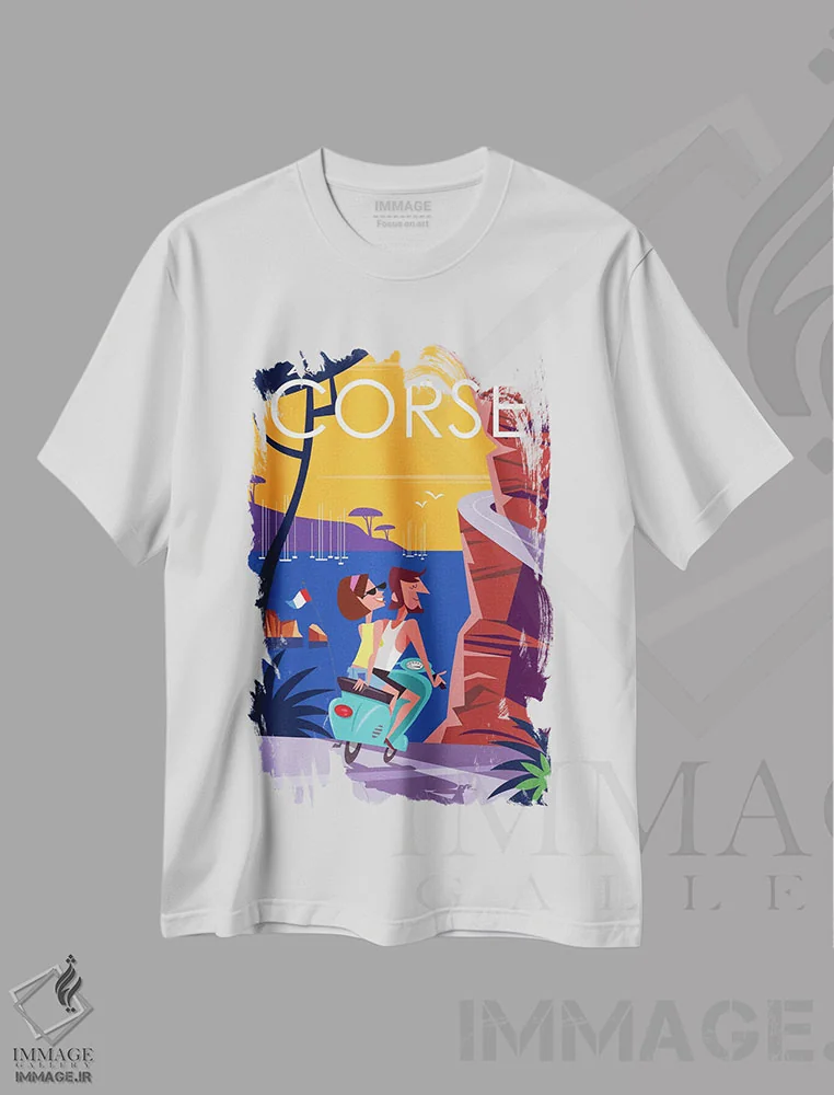 تیشرت سفید طرح دار "کُرس"، هنر دیجیتال اثر گری گودل | immage.ir