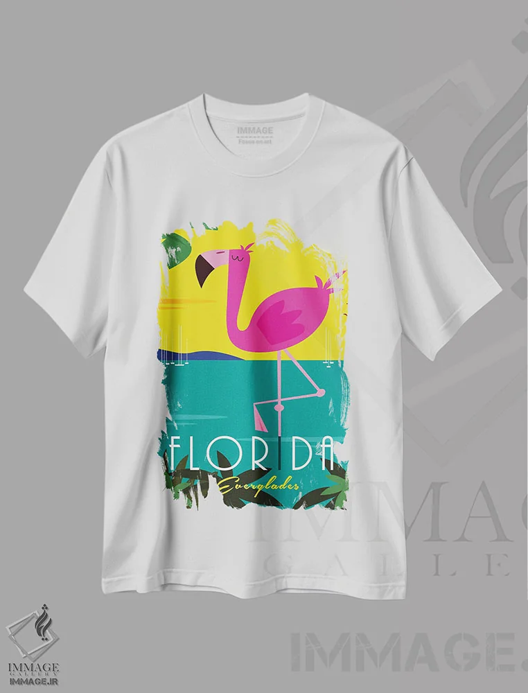 تیشرت سفید طرح دار "فلوریدا"، دکور ساحلی اثر گری گودل | immage.ir