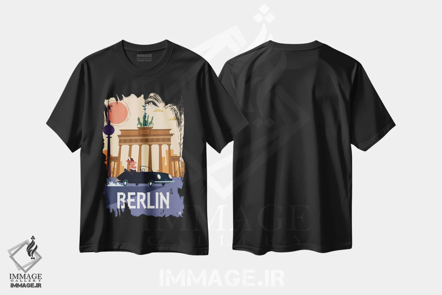 تیشرت مشکی طرح دار "برلین"، هنر دیجیتال اثر گری گودل | immage.ir