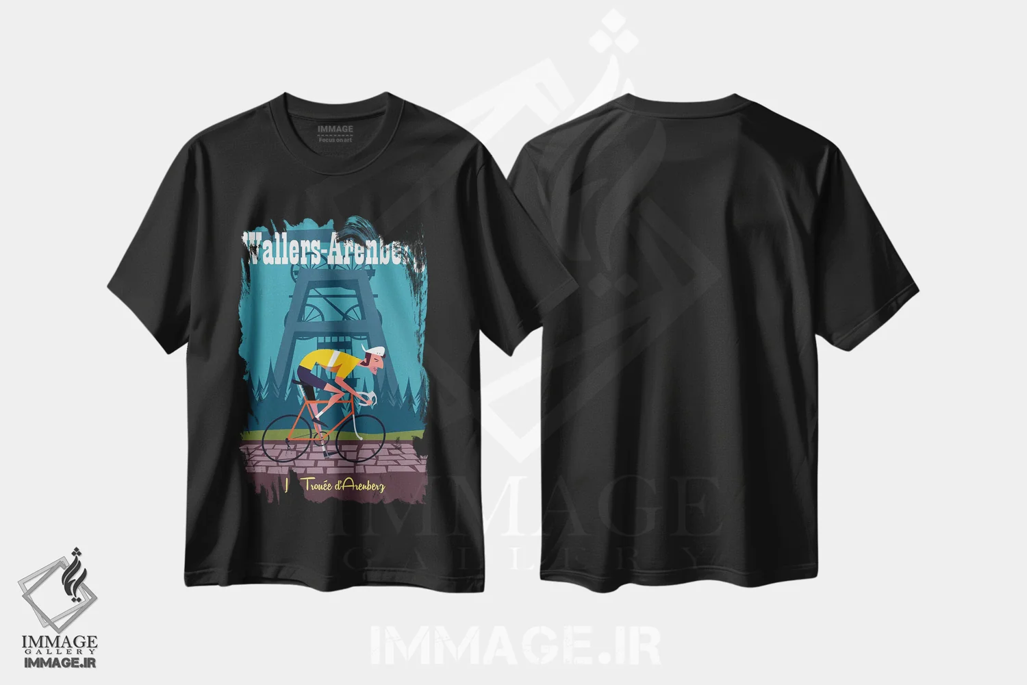 تیشرت مشکی طرح دار "والرز-آرنبرگ"، هنر دیجیتال اثر گری گودل | فروشگاه ایماژ