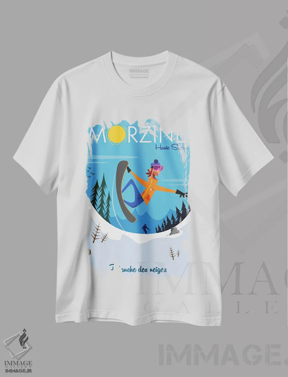 تیشرت سفید طرح دار "مرزین اوت-ساووا"، هنر دیجیتال اثر گری گودل | immage.ir