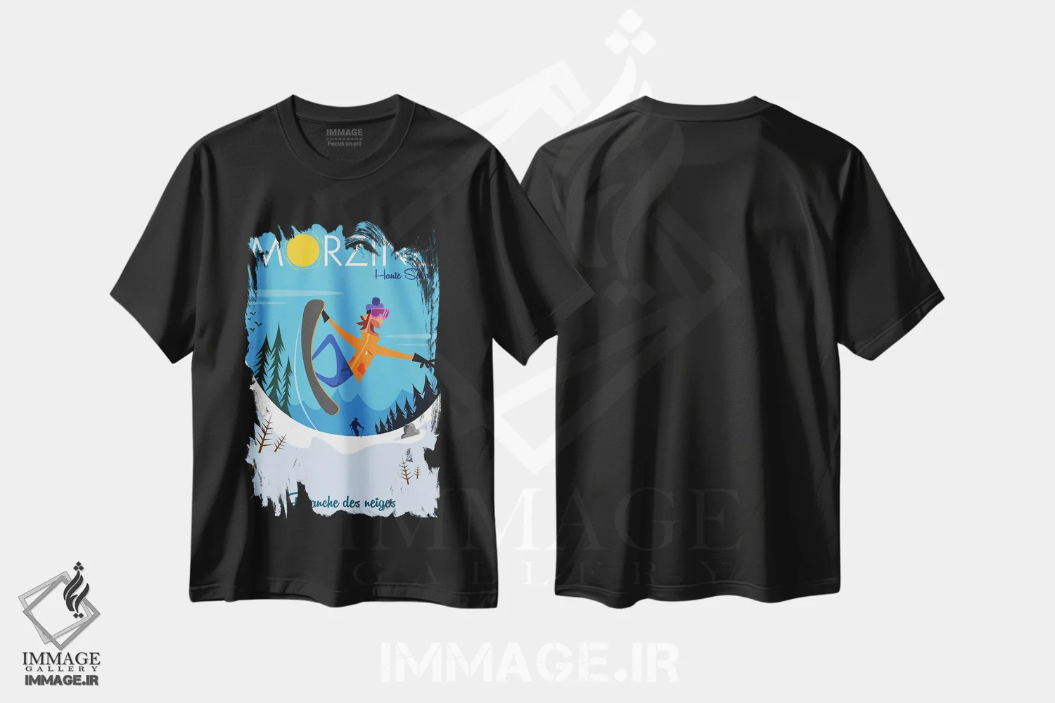 تیشرت مشکی طرح دار "مرزین اوت-ساووا"، هنر دیجیتال اثر گری گودل | فروشگاه ایماژ