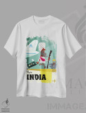 تیشرت سفید طرح دار "پرواز به...هند"، دکور آسیایی اثر گری گودل | فروشگاه ایماژ