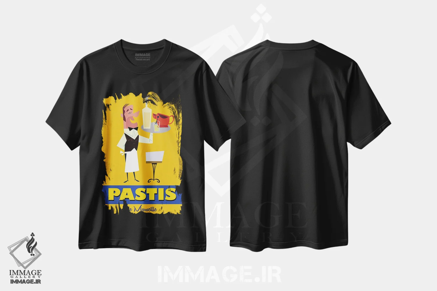 تیشرت مشکی طرح دار "پاستیس مارسی"، هنر دیجیتال اثر گری گودل | immage.ir