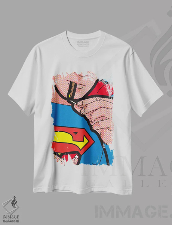 تیشرت سفید طرح دار دود فوق العاده، هنر فاخر معاصر اثر گرگوار "لئون" گیمن | فروشگاه ایماژ