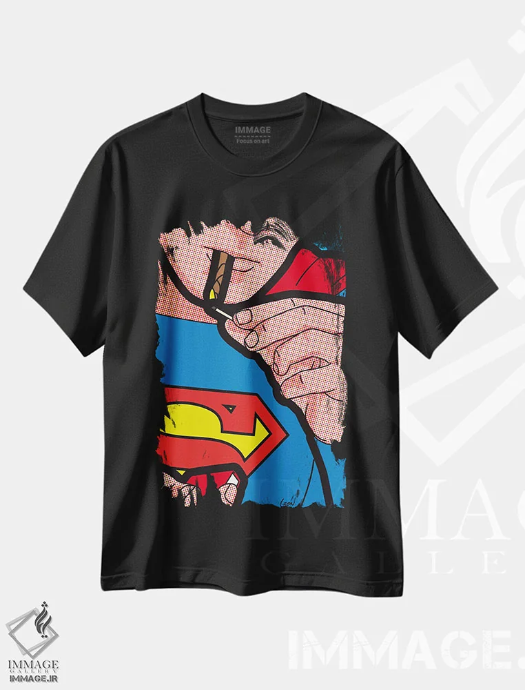 تیشرت مشکی طرح دار دود فوق العاده، هنر فاخر معاصر اثر گرگوار "لئون" گیمن | immage.ir