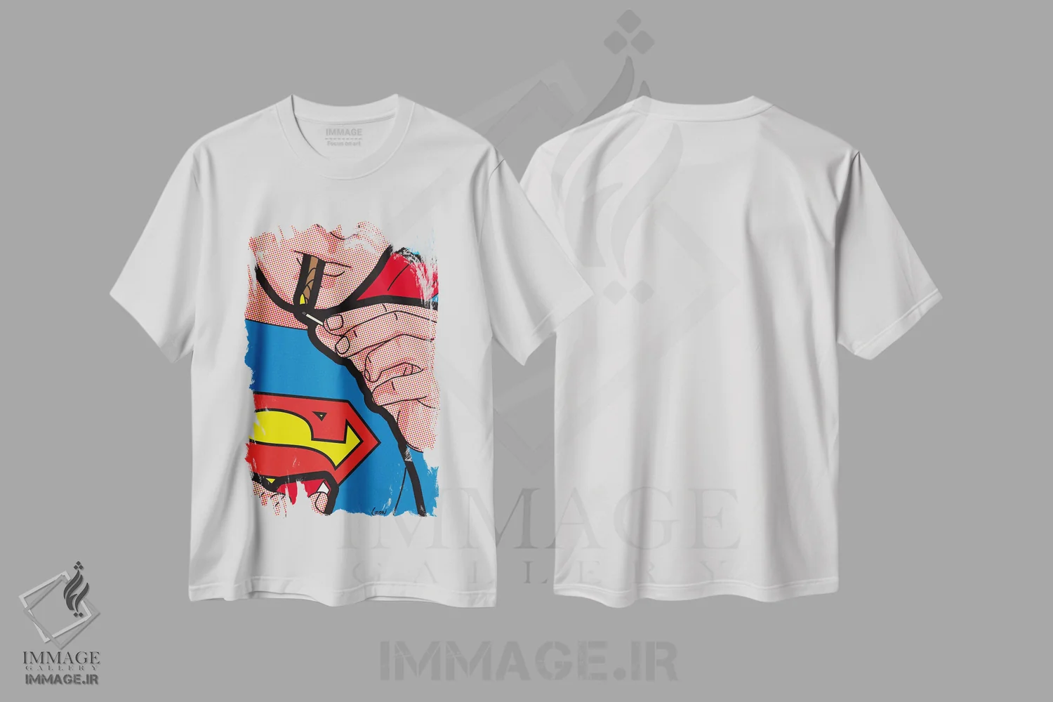 تیشرت سفید طرح دار دود فوق العاده، هنر فاخر معاصر اثر گرگوار "لئون" گیمن | فروشگاه ایماژ