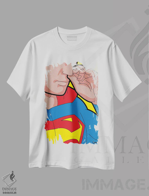 تیشرت سفید طرح دار بگی فوق العاده، دکور معاصر اثر گرگوار "لئون" گیمن | فروشگاه ایماژ