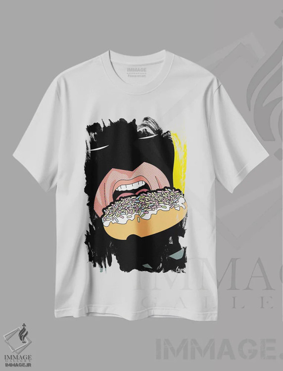 تیشرت سفید طرح دار دونات خفاشی، دکور معاصر اثر گرگوار "لئون" گیمن | immage.ir