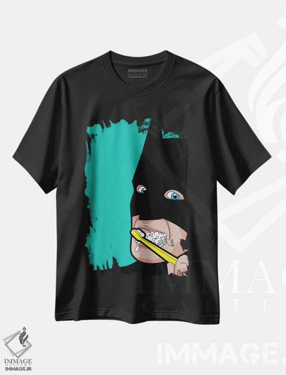 تیشرت مشکی طرح دار برس خفاشی، دکور معاصر اثر گرگوار "لئون" گیمن | immage.ir
