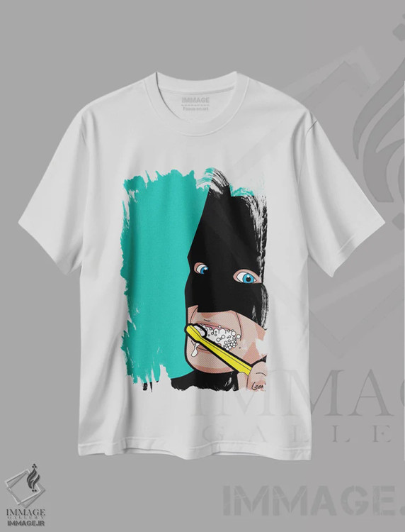 تیشرت سفید طرح دار برس خفاشی، دکور معاصر اثر گرگوار "لئون" گیمن | فروشگاه ایماژ