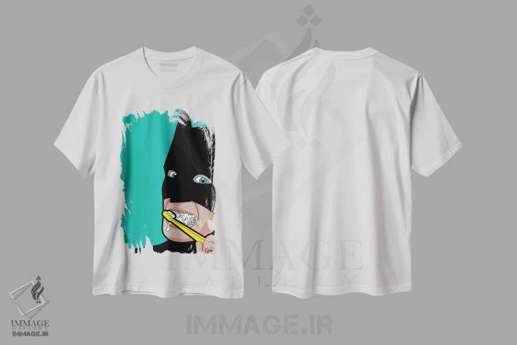 تیشرت سفید طرح دار برس خفاشی، دکور معاصر اثر گرگوار "لئون" گیمن | فروشگاه ایماژ