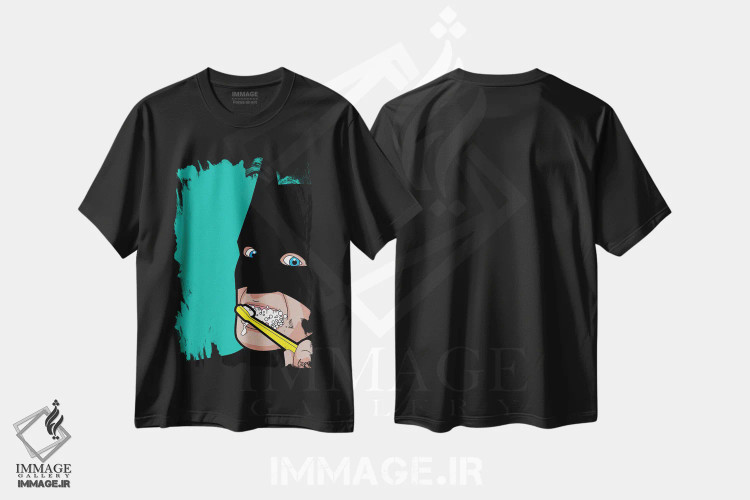 تیشرت مشکی طرح دار برس خفاشی، دکور معاصر اثر گرگوار "لئون" گیمن | immage.ir