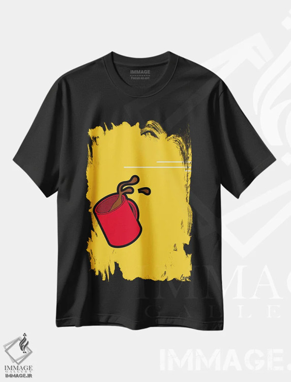 تیشرت مشکی طرح دار صبح آنی شماره ۱، هنر فاخر معاصر اثر گرگوار "لئون" گیمن | فروشگاه ایماژ