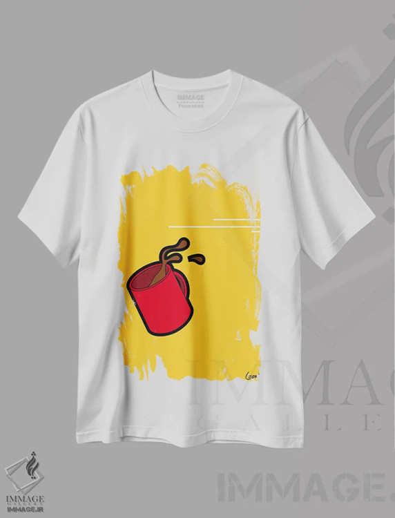 تیشرت سفید طرح دار صبح آنی شماره ۱، هنر فاخر معاصر اثر گرگوار "لئون" گیمن | immage.ir