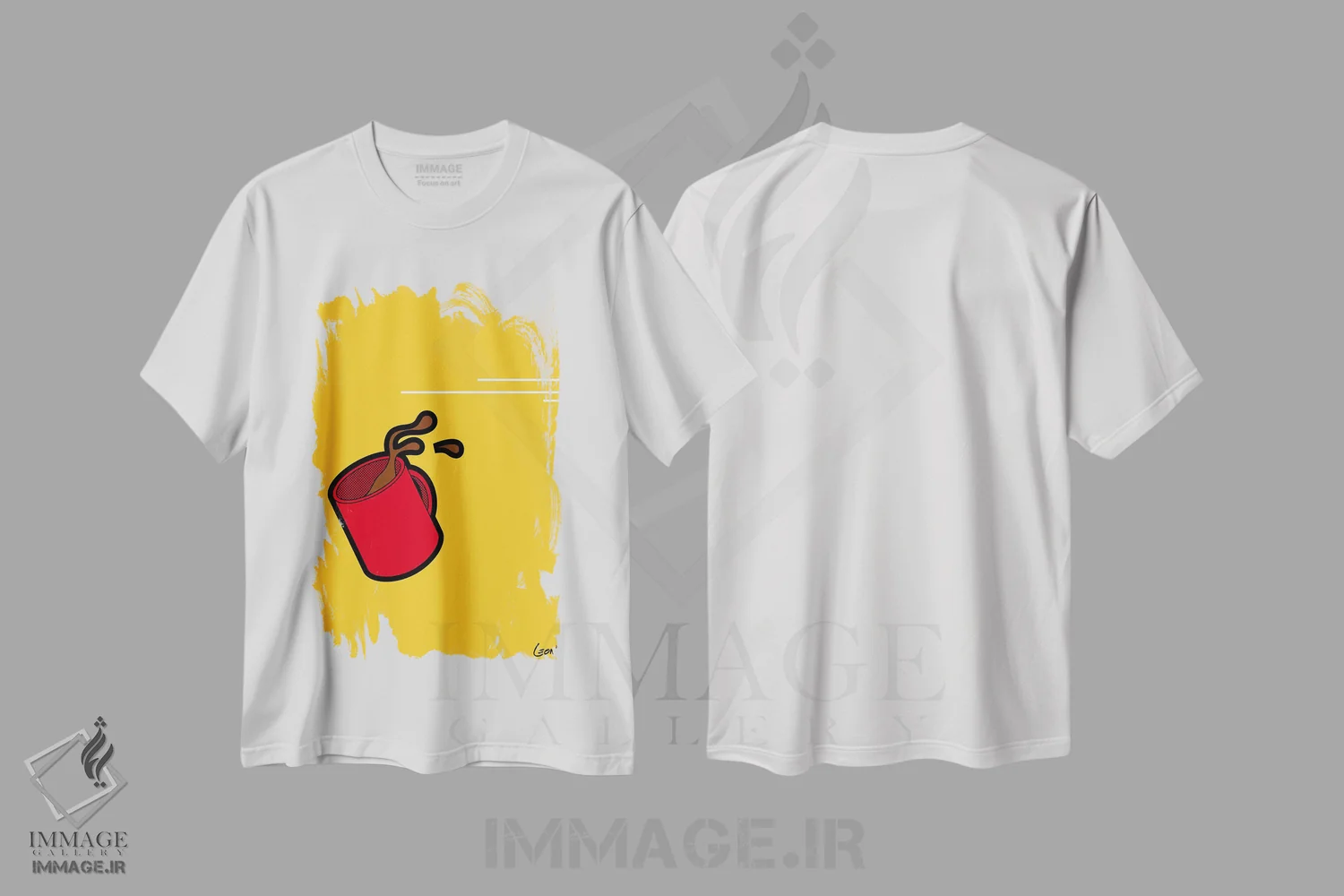 تیشرت سفید طرح دار صبح آنی شماره ۱، هنر فاخر معاصر اثر گرگوار "لئون" گیمن | immage.ir