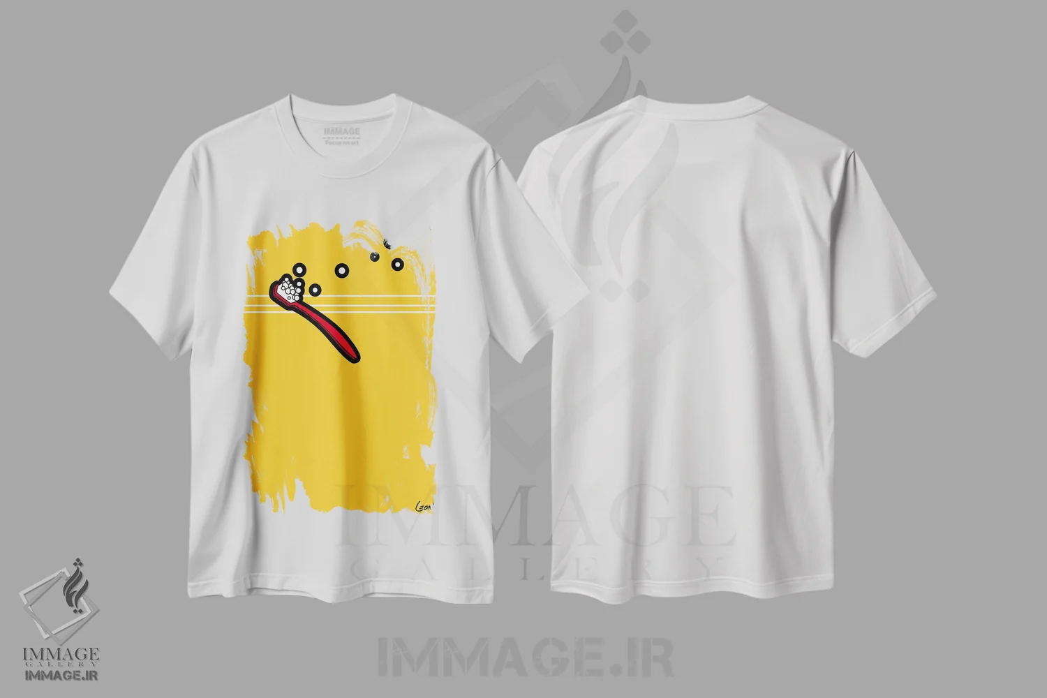 تیشرت سفید طرح دار صبح آنی شماره ۲، هنر فاخر معاصر اثر گرگوار "لئون" گیمن | فروشگاه ایماژ