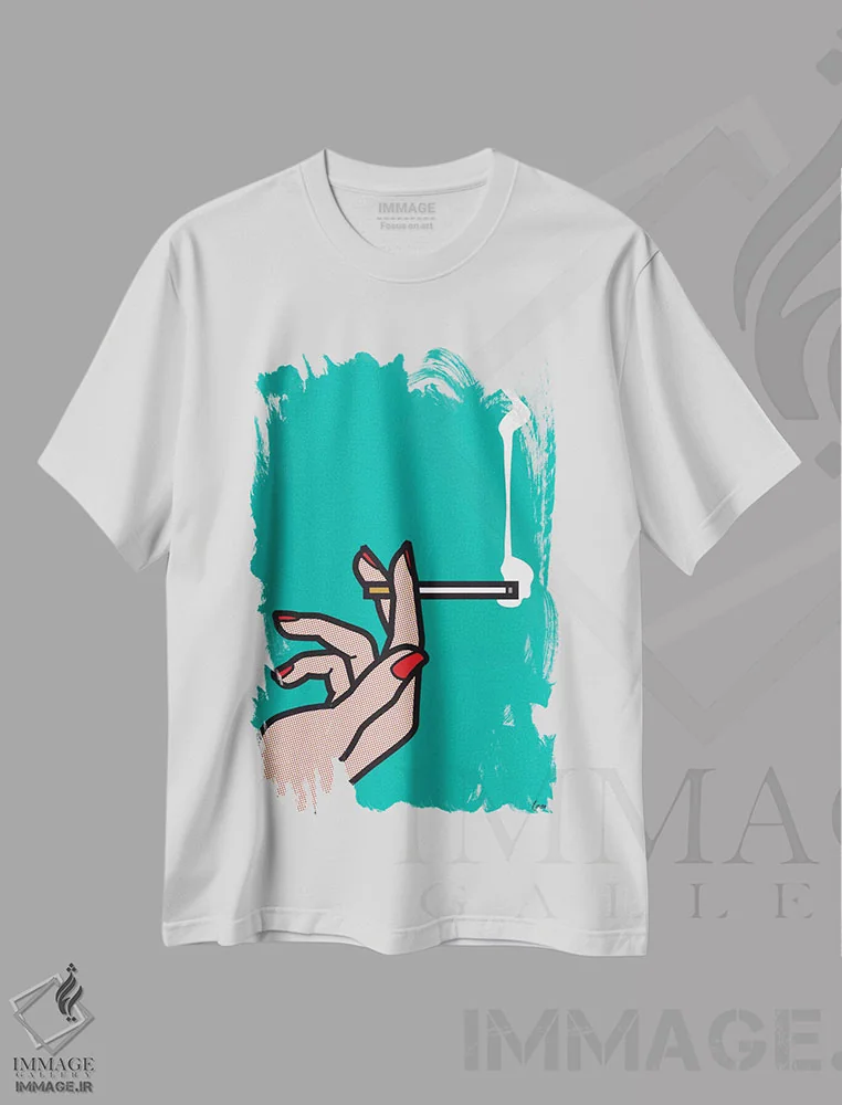 تیشرت سفید طرح دار مد من شمارهٔ ۱، هنر فاخر معاصر اثر گرگوار "لئون" گیمن | فروشگاه ایماژ